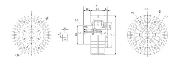 POC空轴外旋磁粉式离合器 POC空轴外旋磁粉式离合器