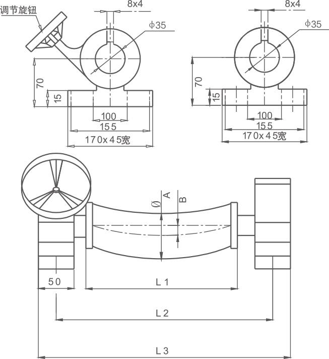 curved rubber roller drawing